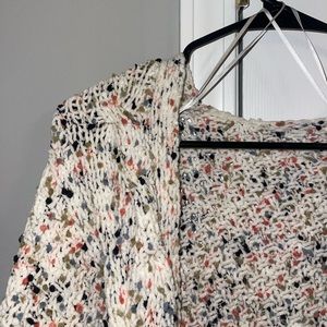 Chunky cardigan sweater with multicolored dots